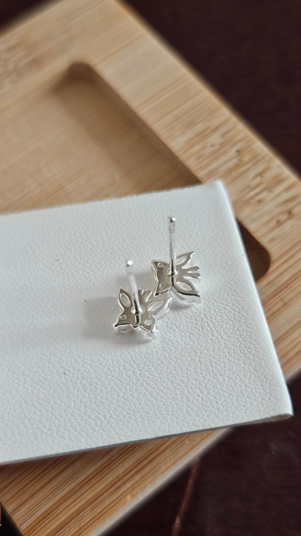 Dainty 925 Sterling Silver Clear CZ Butterfly Stud Earrings