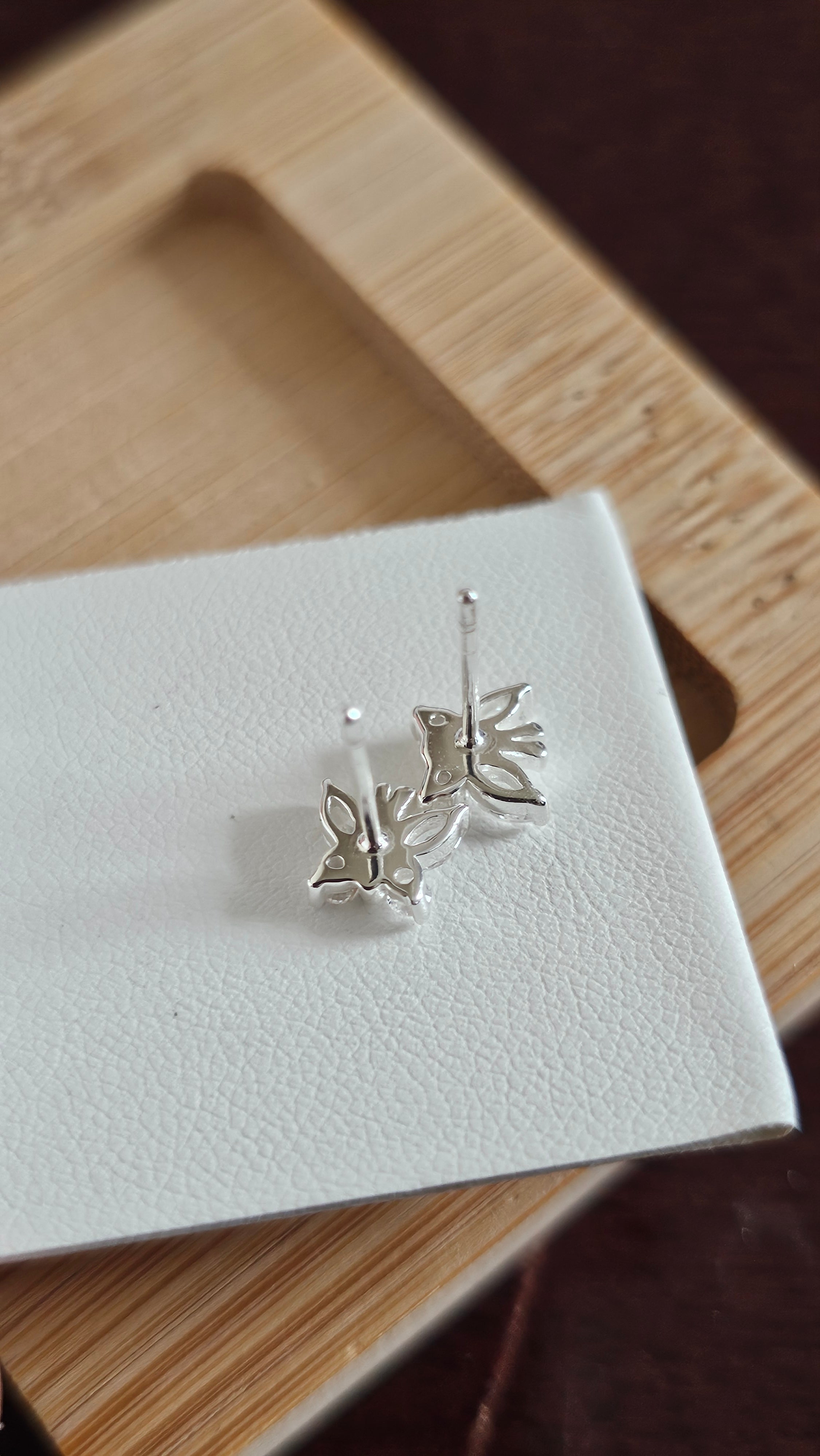 Dainty 925 Sterling Silver Clear CZ Butterfly Stud Earrings