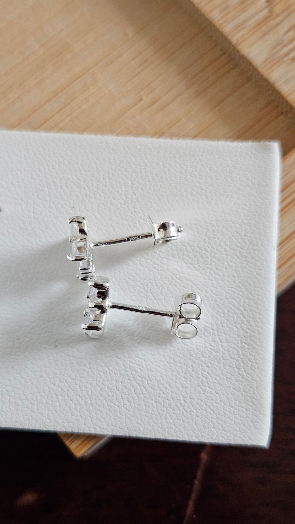 Dainty 925 Sterling Silver Clear CZ Butterfly Stud Earrings