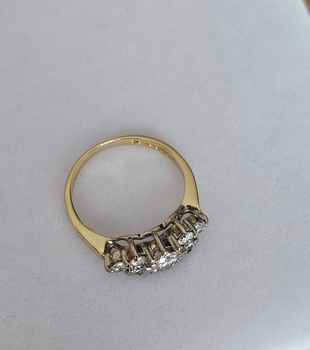 18ct Yellow Gold 0.50ct Natural Diamond Cluster Ring – Size J