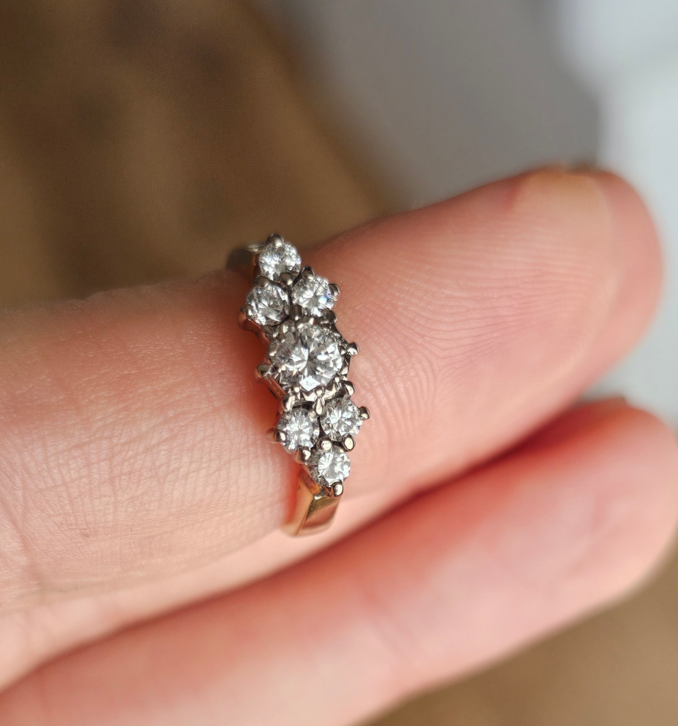 18ct Yellow Gold 0.50ct Natural Diamond Cluster Ring – Size J