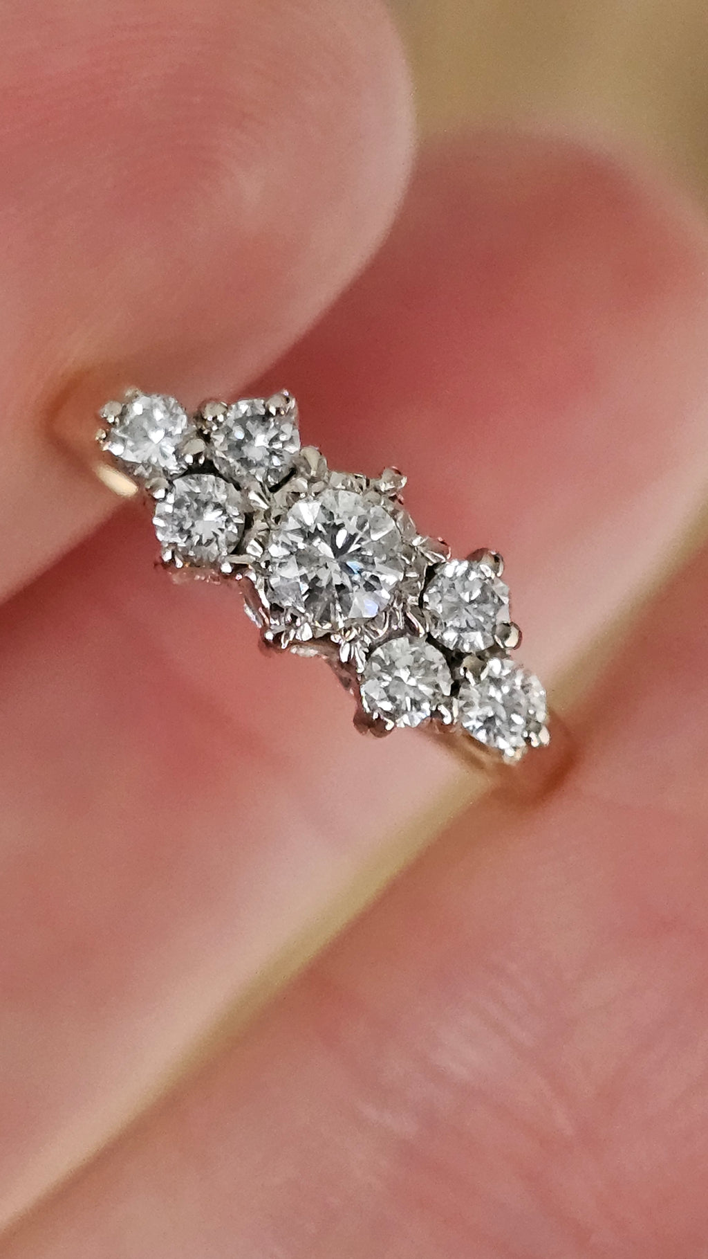 18ct Yellow Gold 0.50ct Natural Diamond Cluster Ring – Size J
