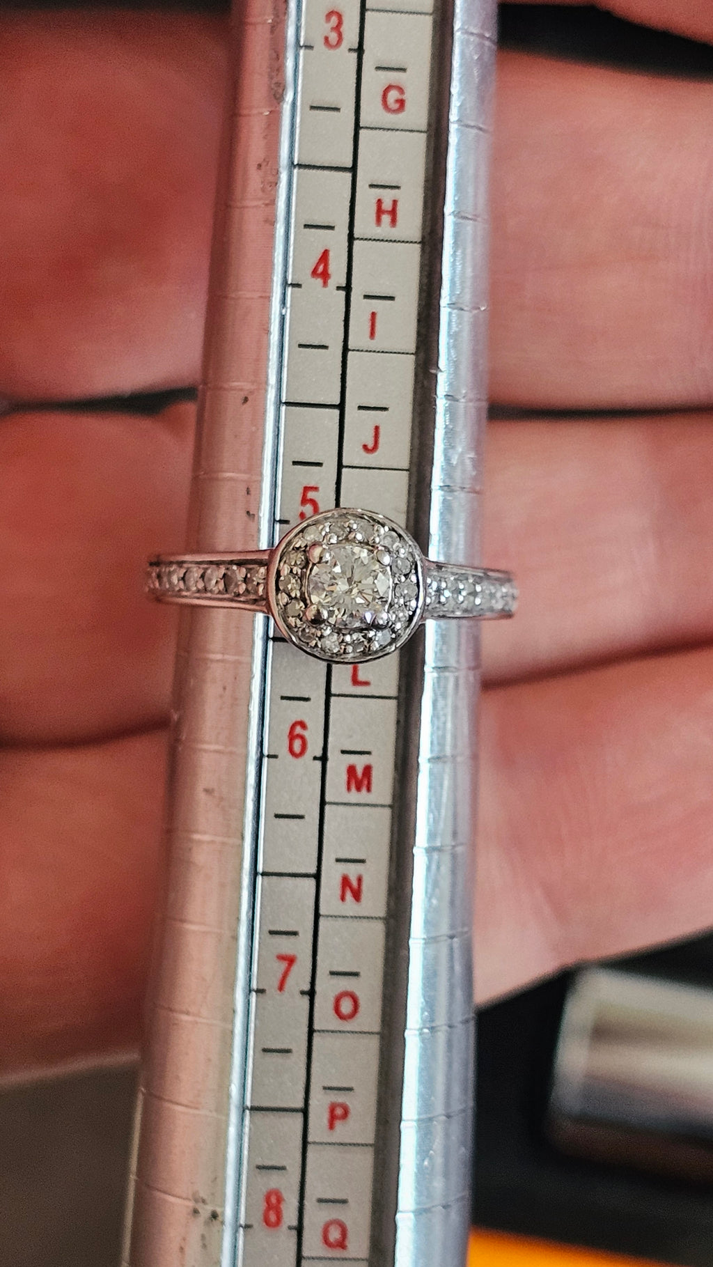 Ernest Jones 950 Platinum 0.50ct Natural Diamond Halo Engagement Ring - Size K