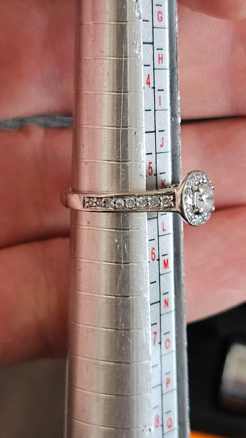 Ernest Jones 950 Platinum 0.50ct Natural Diamond Halo Engagement Ring - Size K