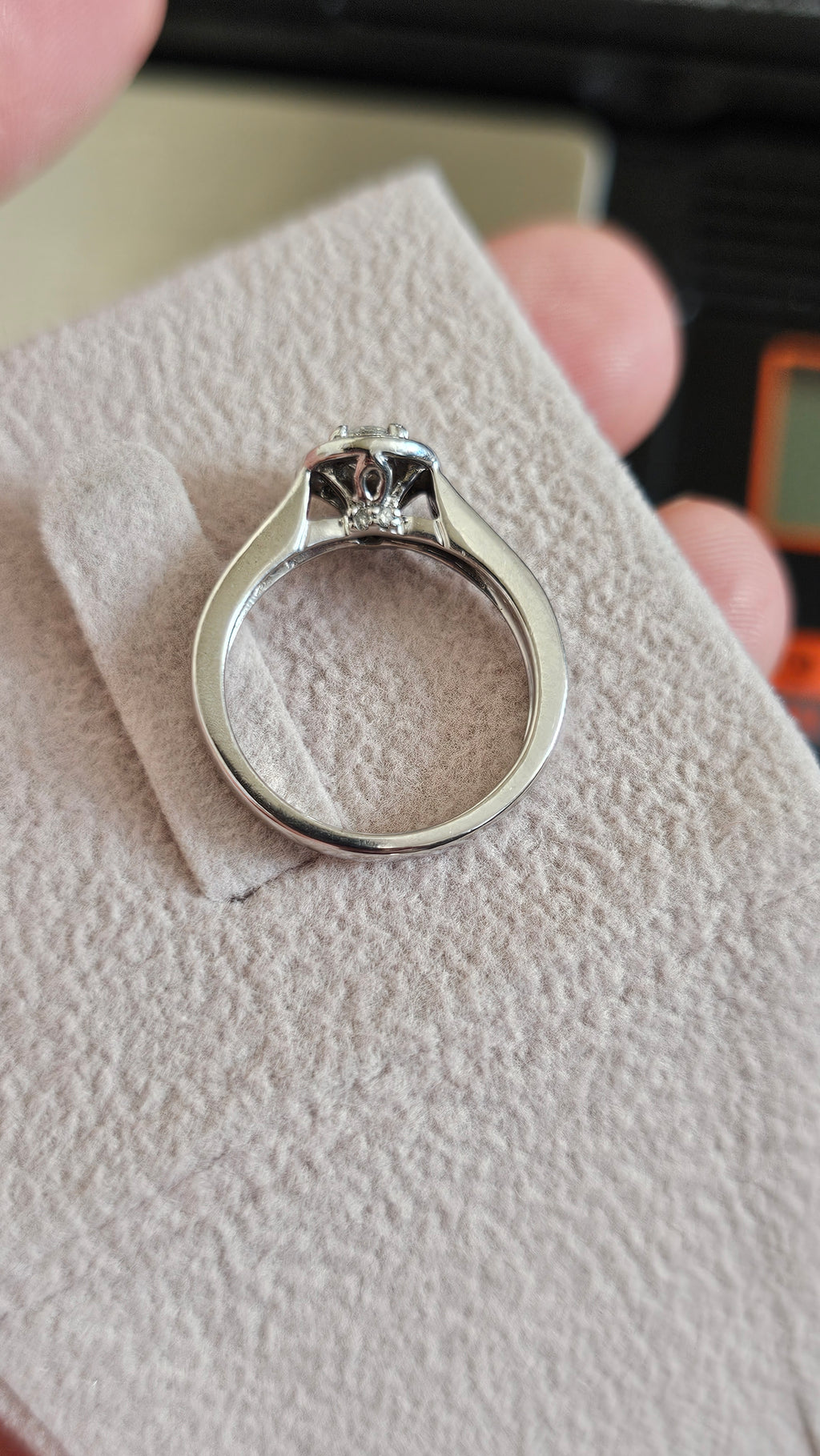 Ernest Jones 950 Platinum 0.50ct Natural Diamond Halo Engagement Ring - Size K