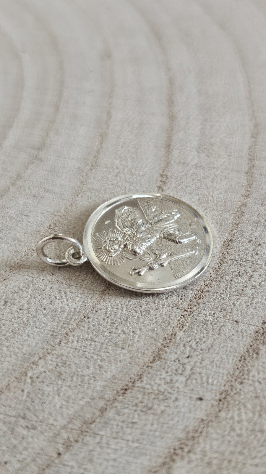 Vintage Sterling Silver St Christopher Medal Pendant Travel Protection 2.31g