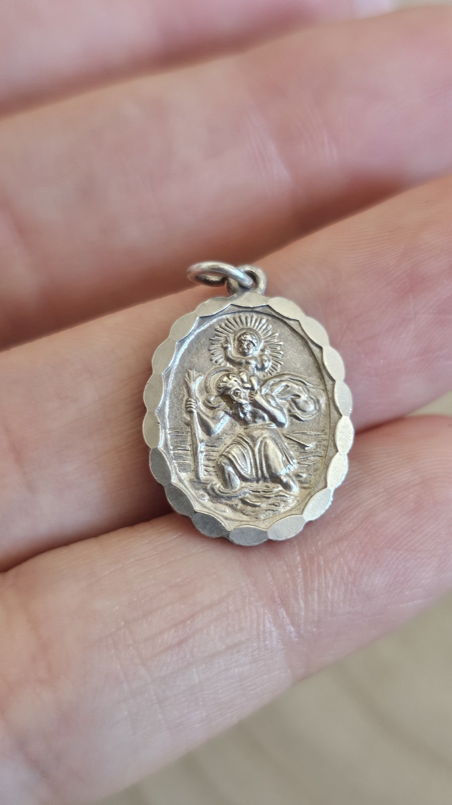 Vintage Georg Jensen Silver St Christopher Double Sided Travel Pendant 3.06g
