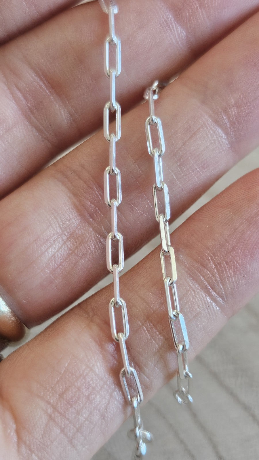 925 Sterling Silver Paperclip Link Bracelet 7.25" 18.4cm , New in Box