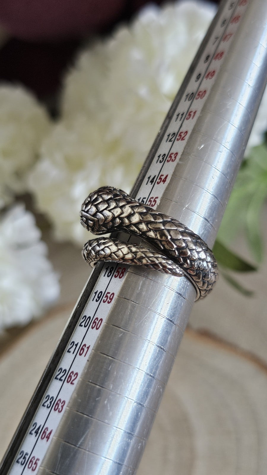Thomas Sabo 925 Sterling Silver Snake Ring Clear Stone Eyes Size P 1/2 9.19