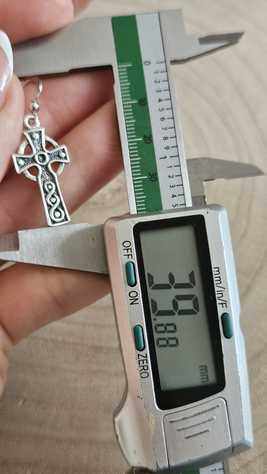925 Sterling Silver Celtic Cross Drop Dangle Earrings – length 39.88 mm