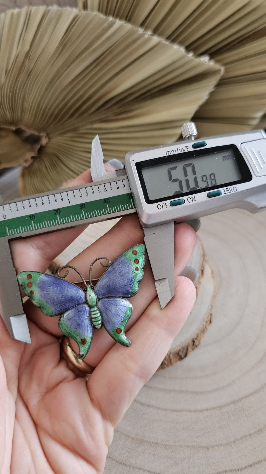 Antique Thomas Lyster Mott TLM Sterling Silver Enamel Butterfly Brooch Art Deco