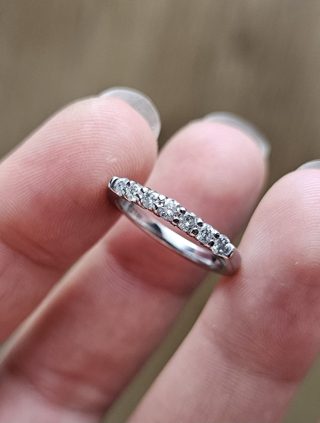 9ct White Gold Natural Diamond Half Eternity Ring 0.50ct Size L