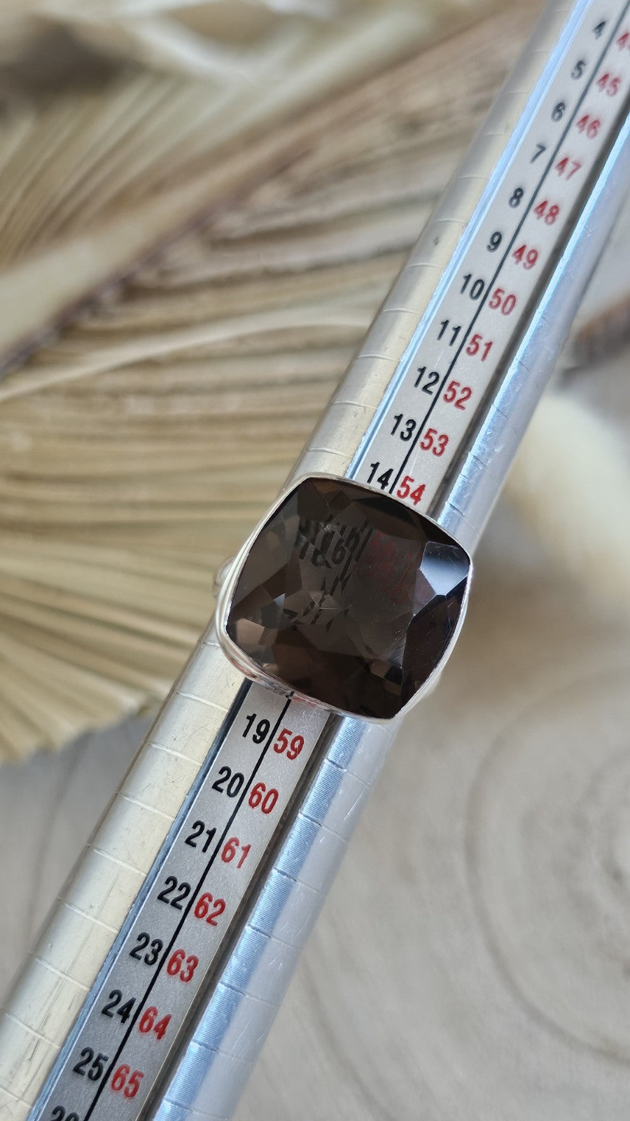 925 Sterling Silver Smoky Quartz Statement Ring Size P TGGC 8g