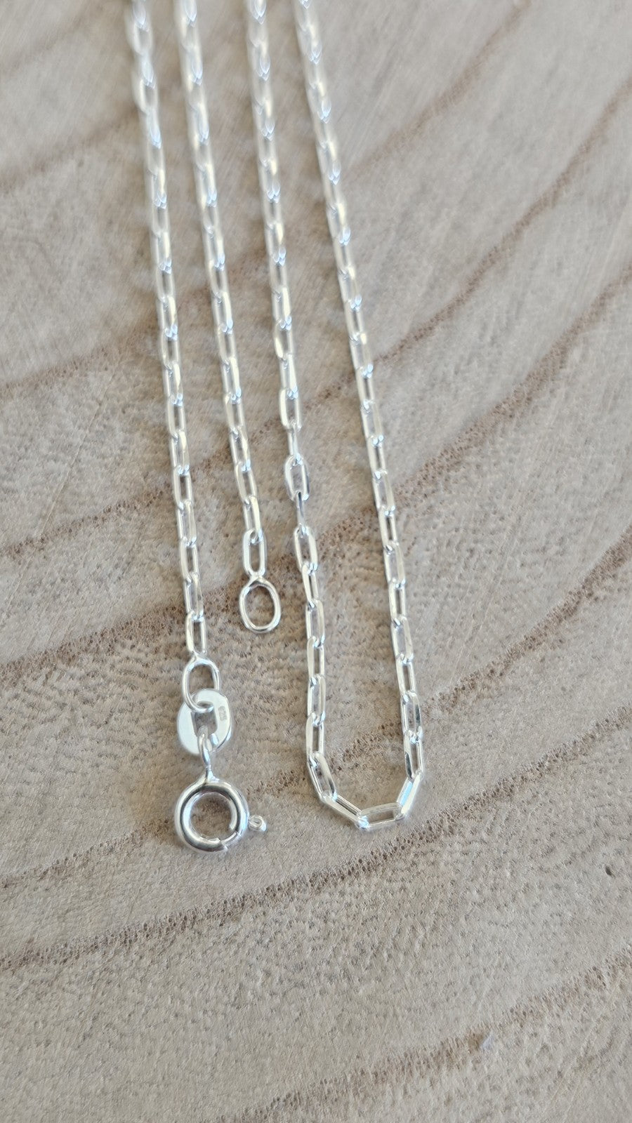 New 925 Sterling Silver Paperclip Chain Necklace 18" 2.84g Boxed