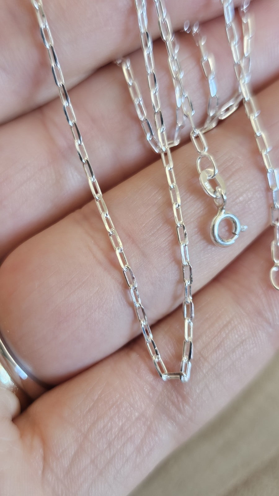 New 925 Sterling Silver Paperclip Chain Necklace 18" 2.84g Boxed