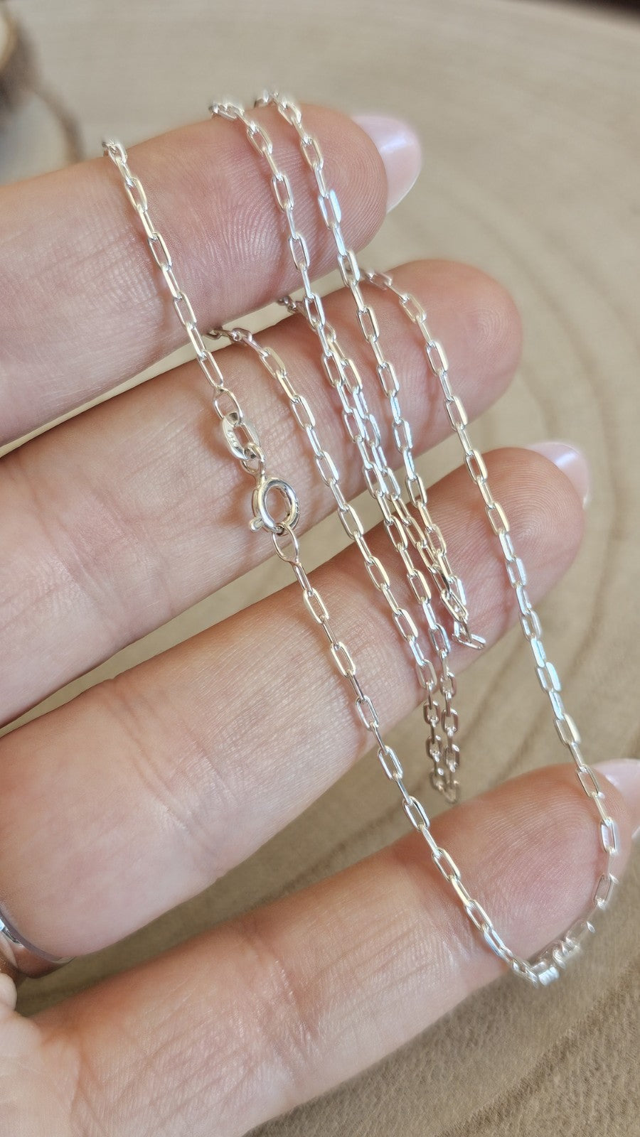 New 925 Sterling Silver Paperclip Chain Necklace 20" 2.84g Boxed