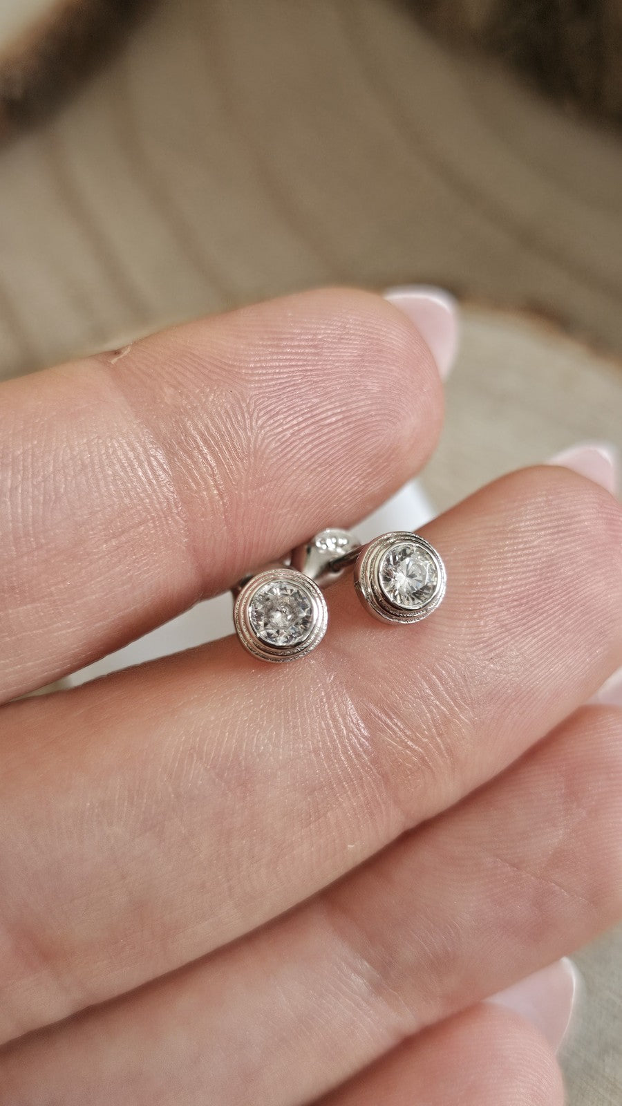 925 Sterling Silver CZ Round 6mm Stud Earrings Rhodium Plated New
