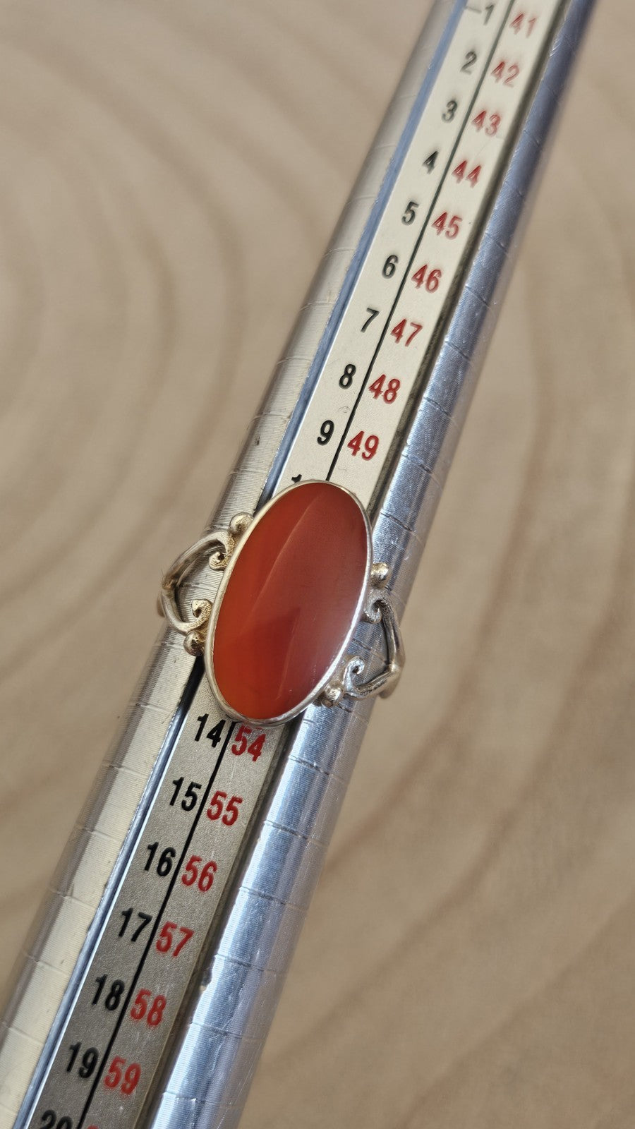 Vintage 925 Sterling Silver Oval Carnelian Ring Size L 1/2 – 3.50g
