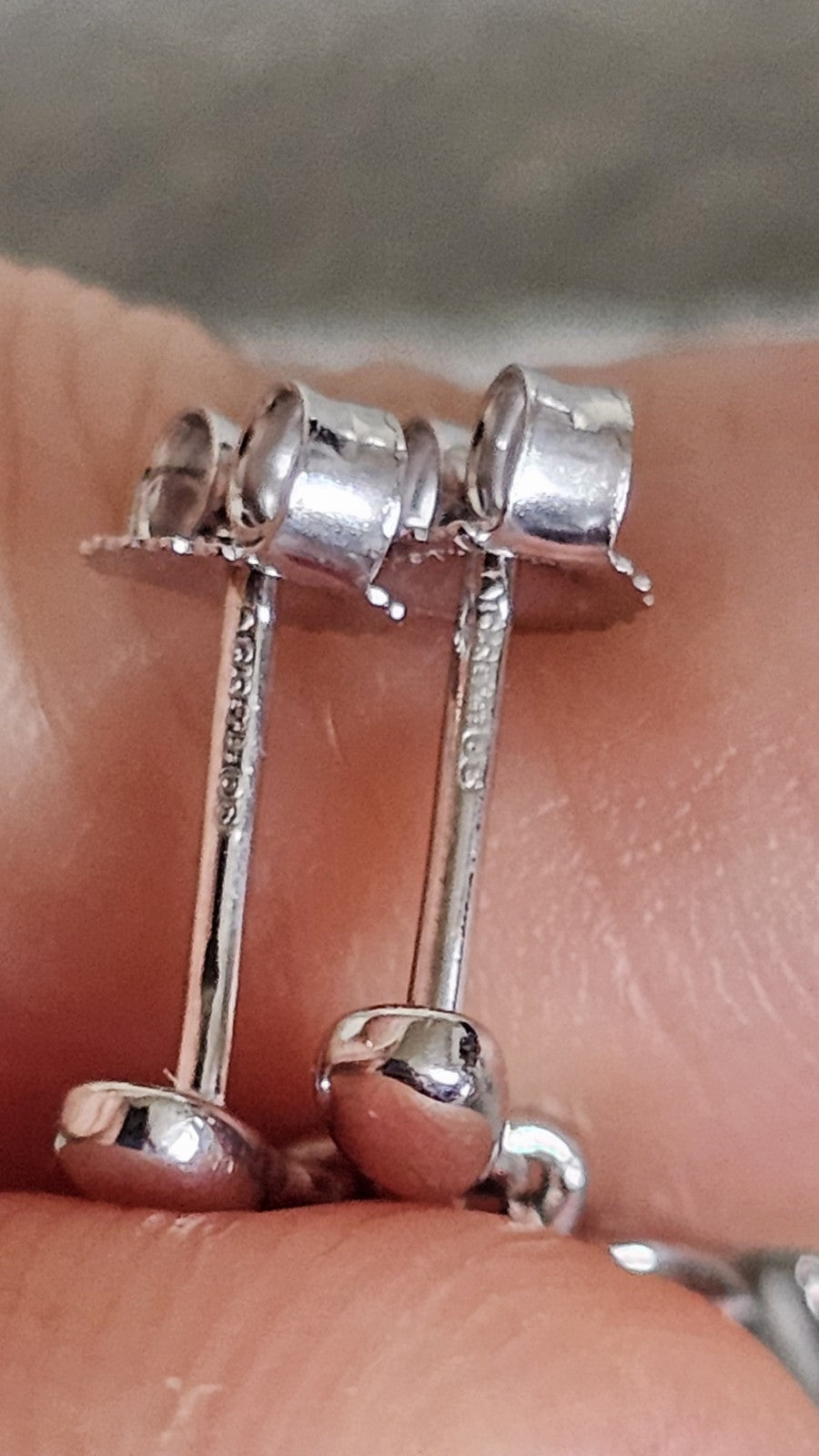 9ct White Gold Natural Aquamarine & Diamond Drop Stud Earrings 1.58g