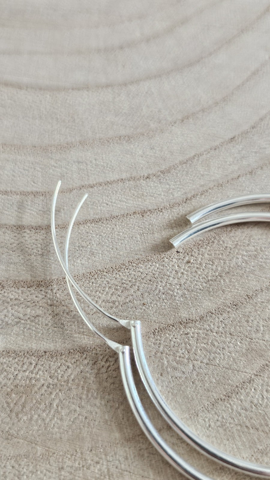 925 Sterling Silver Large Hoop Earrings 50mm Classic Thin Round Hoops , New