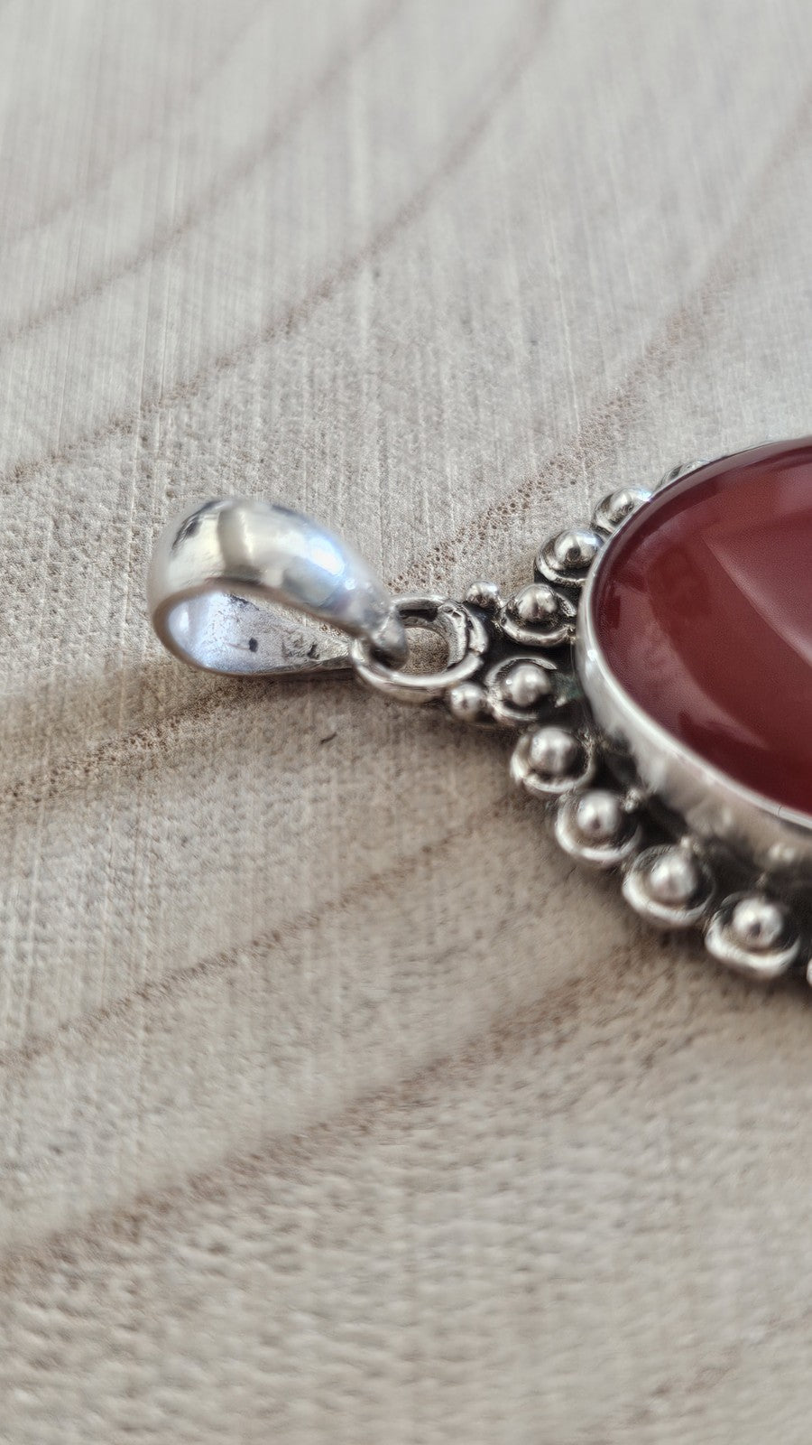 925 Sterling Silver Large Carnelian Pendant – Oval Statement Pendant 15g