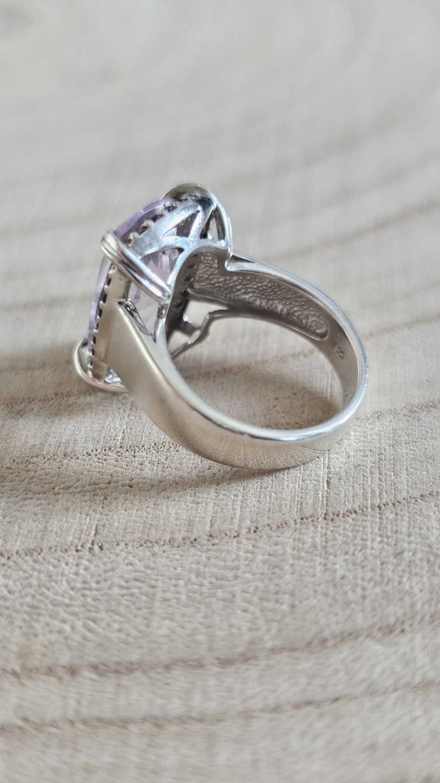 925 Sterling Silver Amethyst & Rhodolite Garnet Statement Ring–Size N 1/2- 7.27g