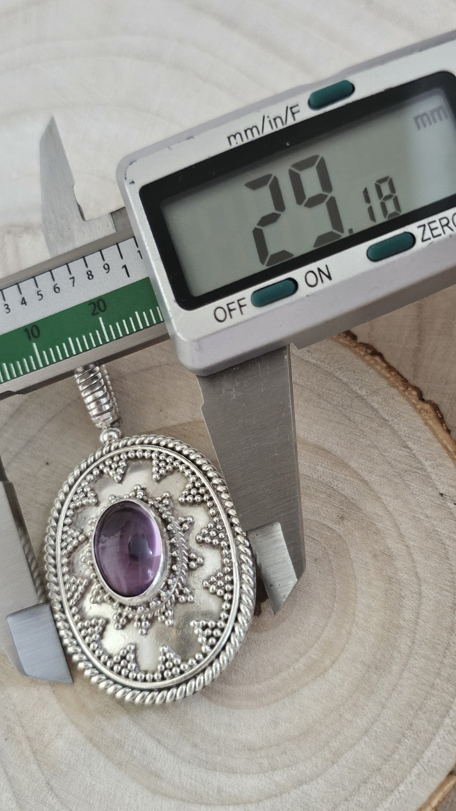 BA SUARTI 925 Sterling Silver Amethyst Pendant Large Ornate 18.12g Hallmarked
