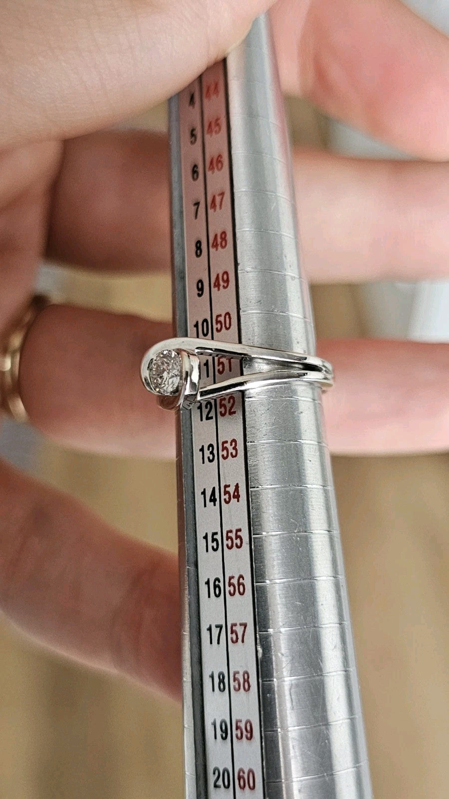 9ct White Gold Natural Diamond Solitaire Ring 0.33ct Size L  Hallmarked
