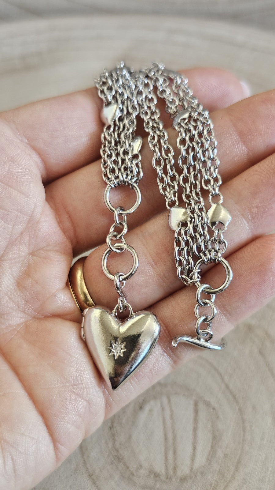 Hot Diamonds 925 Sterling Silver Heart Locket Diamond Bracelet 6.5–7”