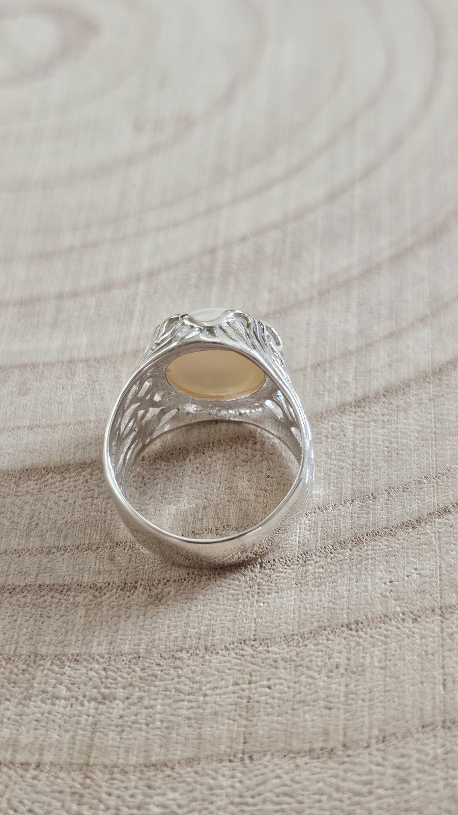 Vintage 925 Sterling Silver Large Pearl Statement Ring – Size R 1/2 – 7.59g