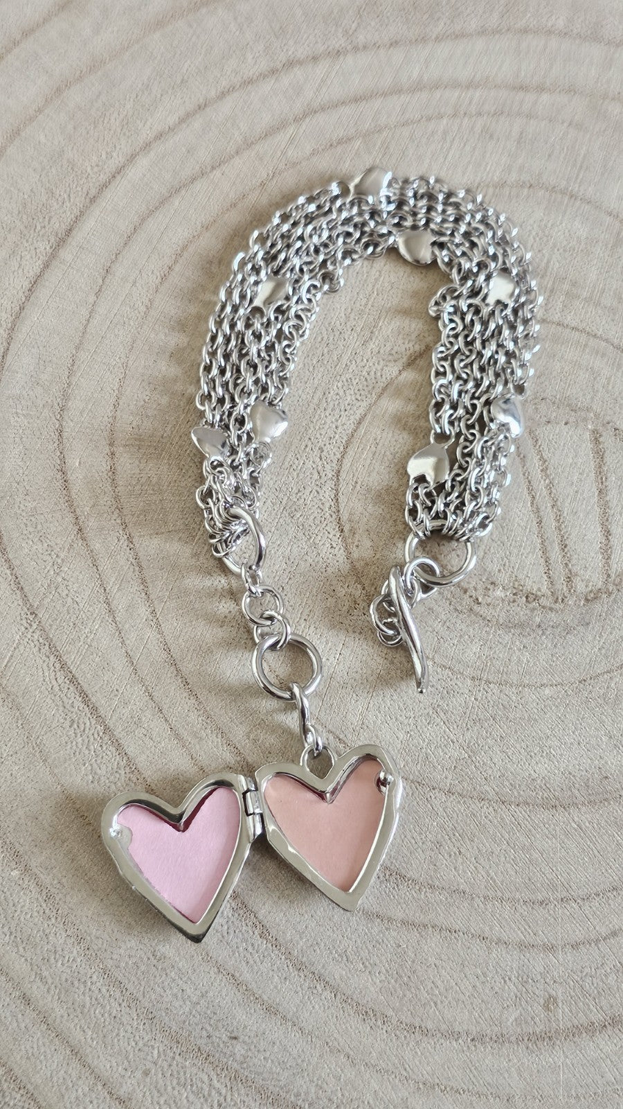 Hot Diamonds 925 Sterling Silver Heart Locket Diamond Bracelet 6.5–7”