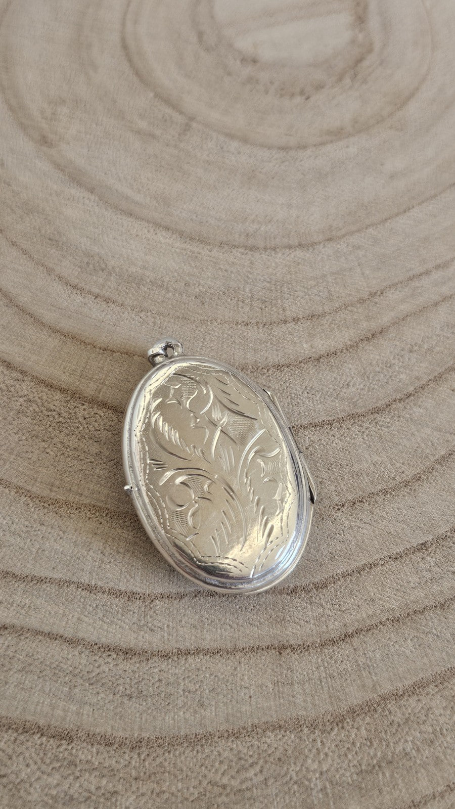 925 Sterling Silver Oval Photo Locket Pendant, Bezel Set Oval Blue Topaz Stone