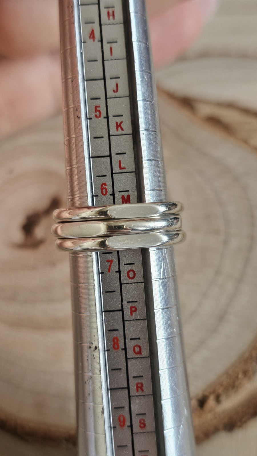 Links of London 925 Sterling Silver Triple Band Spinner Ring , Size M 1/2