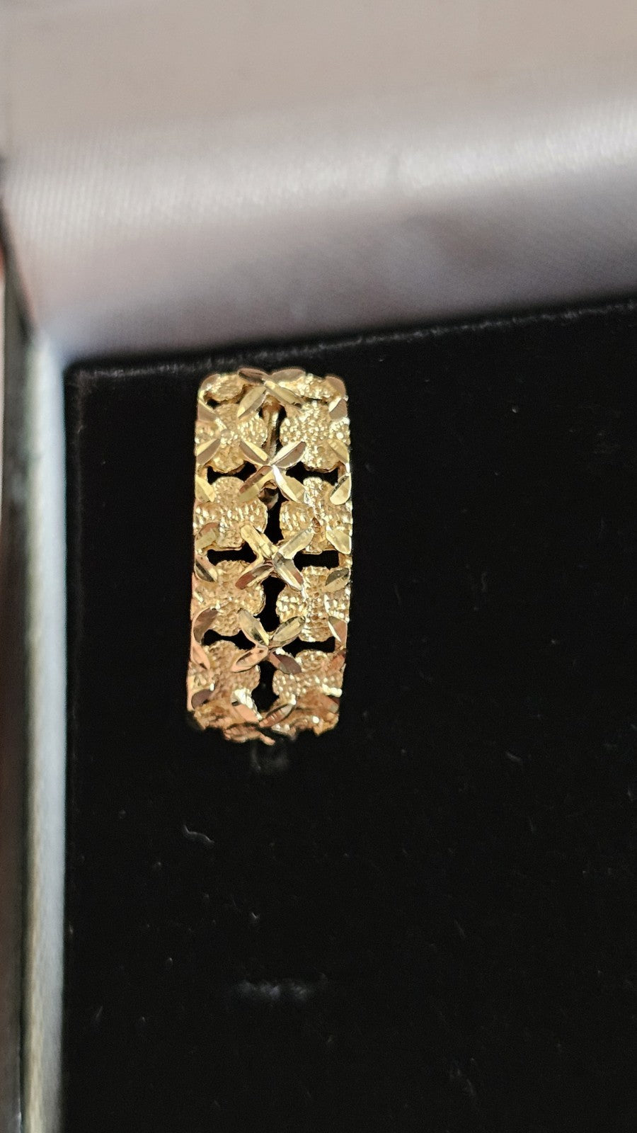 ✨ Vintage 9ct Yellow Gold Floral Openwork Stud Earrings – 2.12g ✨