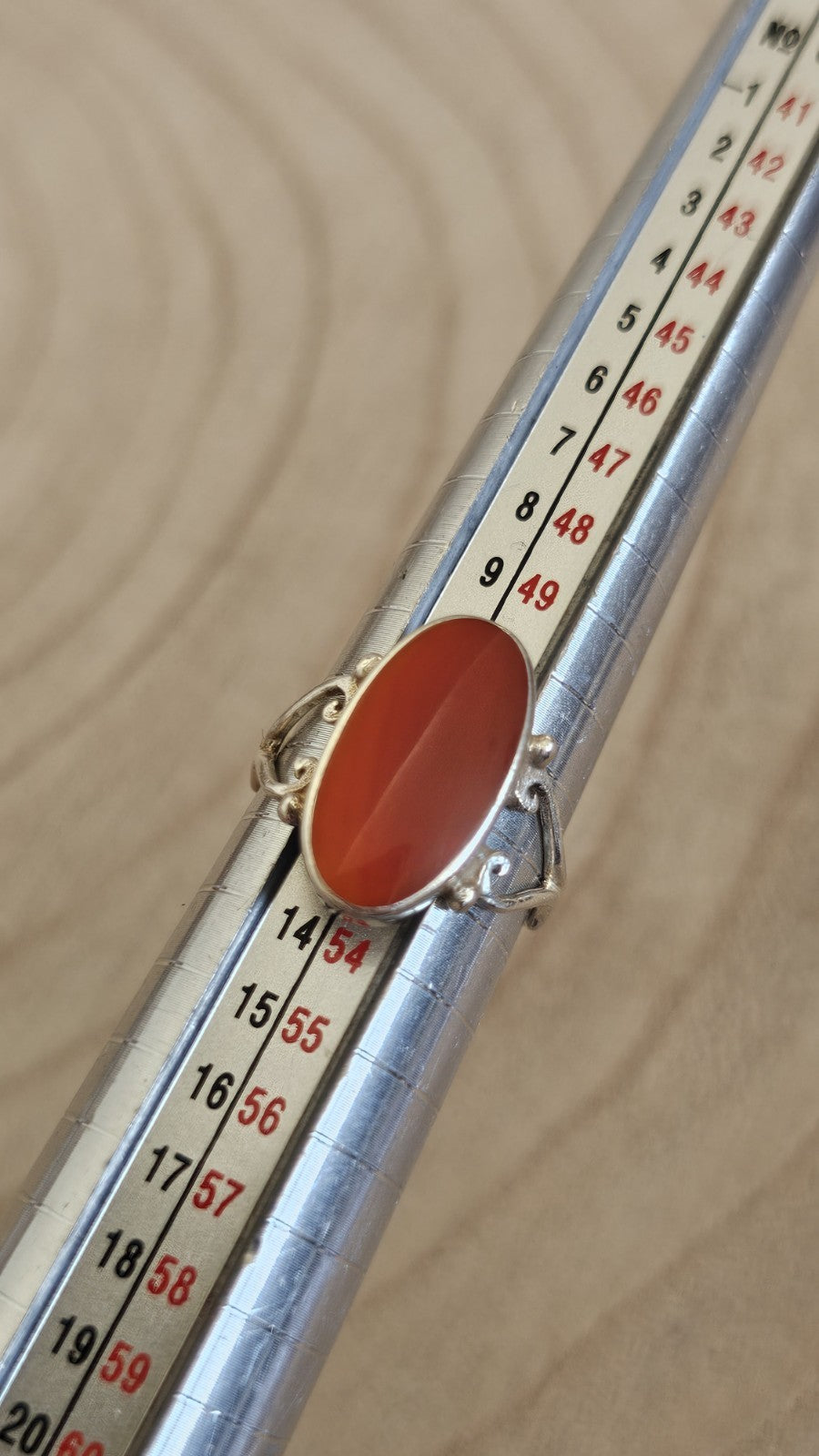 Vintage 925 Sterling Silver Oval Carnelian Ring Size L 1/2 – 3.50g