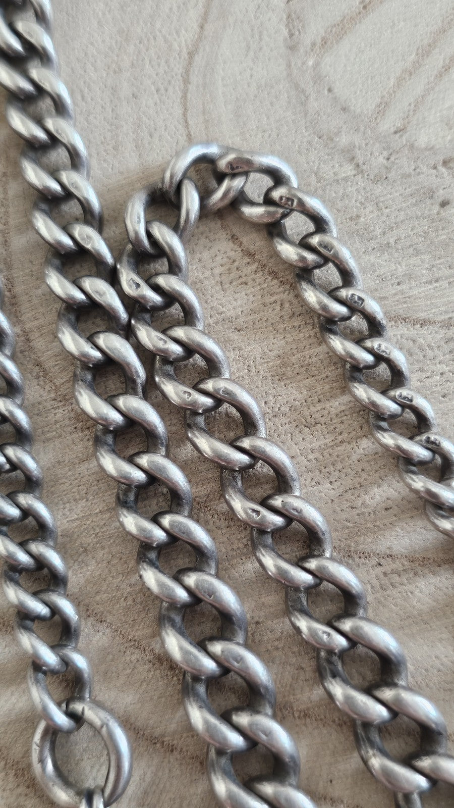 Antique 1901 Sterling Silver Graduated Albert Chain 1889 Carnelian BloodstoneFob