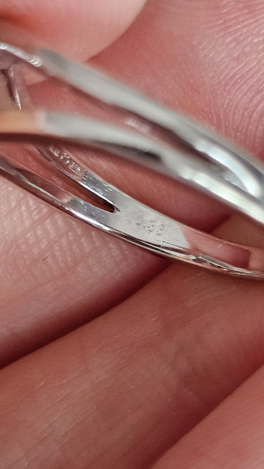 9ct White Gold Natural Diamond Solitaire Ring 0.33ct Size L  Hallmarked