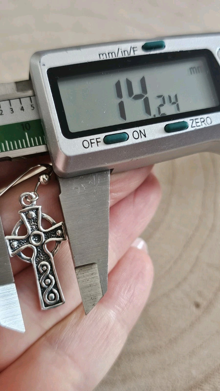 925 Sterling Silver Celtic Cross Drop Dangle Earrings – length 39.88 mm