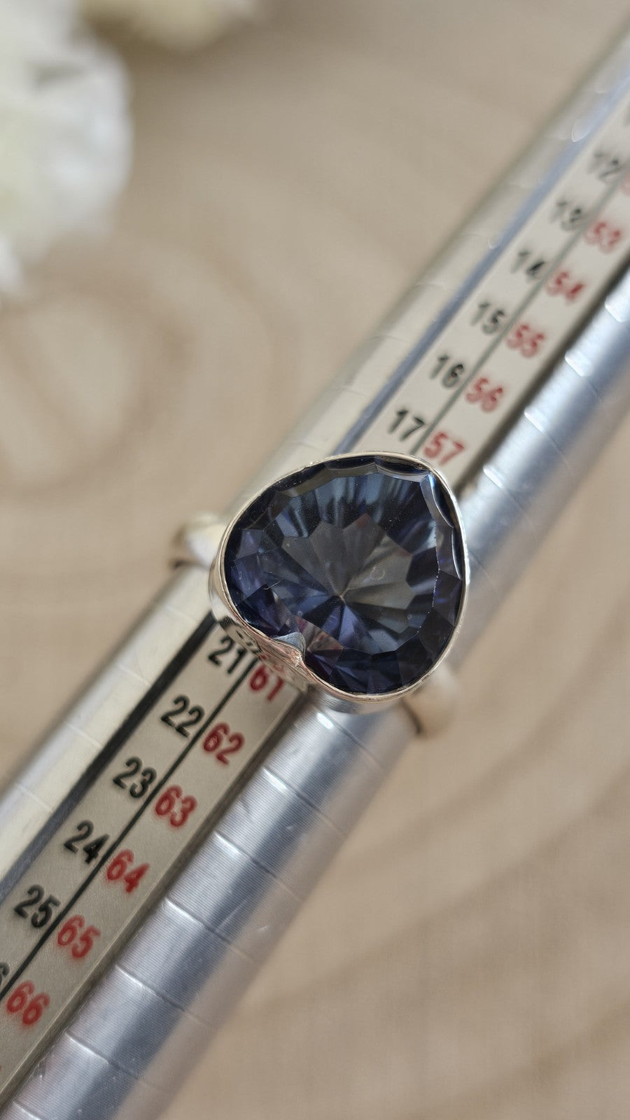 TGGC 925 Sterling Silver  Topaz Heart Ring Size R 1/2 7g