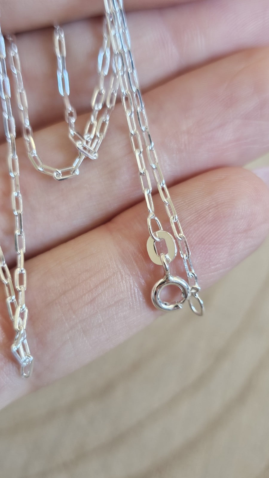 New 925 Sterling Silver Paperclip Chain Necklace 20" 2.84g Boxed