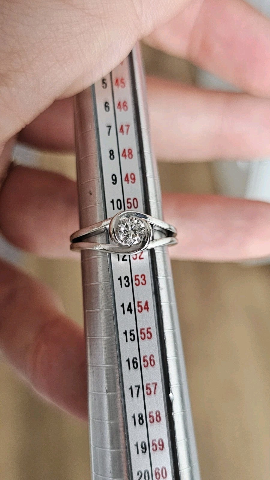 9ct White Gold Natural Diamond Solitaire Ring 0.33ct Size L  Hallmarked