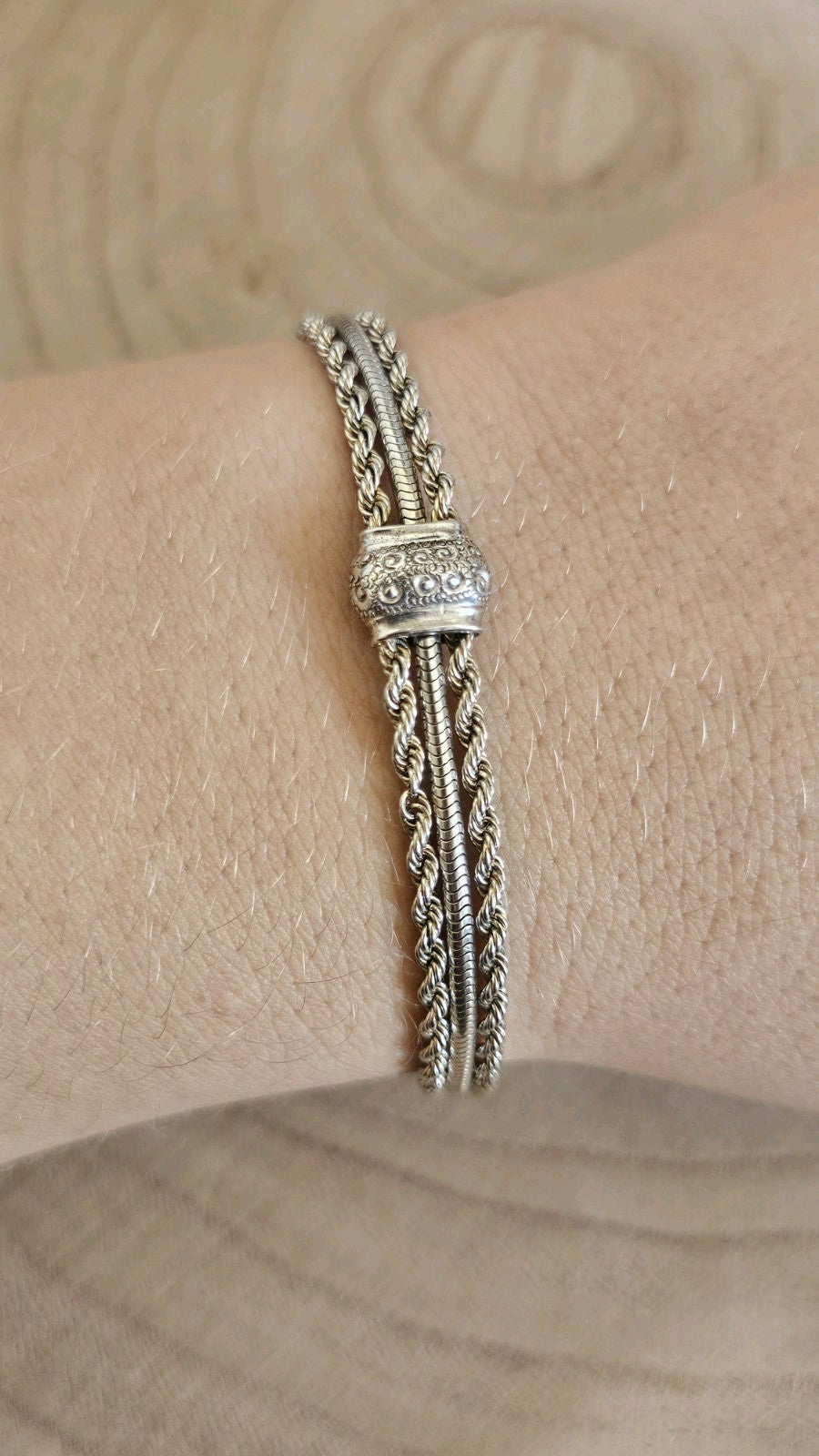 Antique Victorian 900 Silver Albertina Watch Chain Bracelet Tassel 17.88g