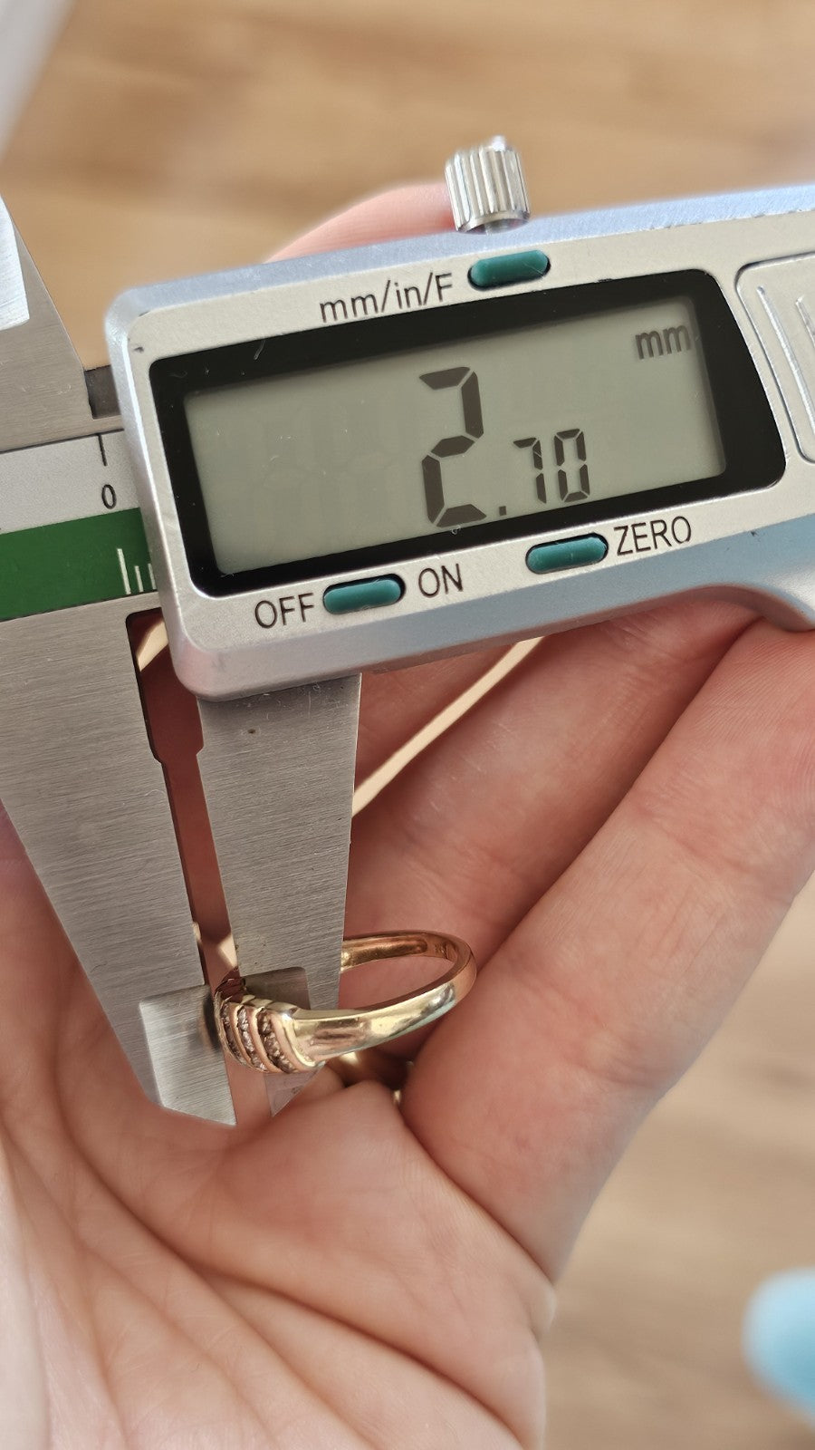 9ct Yellow Gold 0.63ct Champagne & White Diamond Three-Row Ring - Size L 1/2