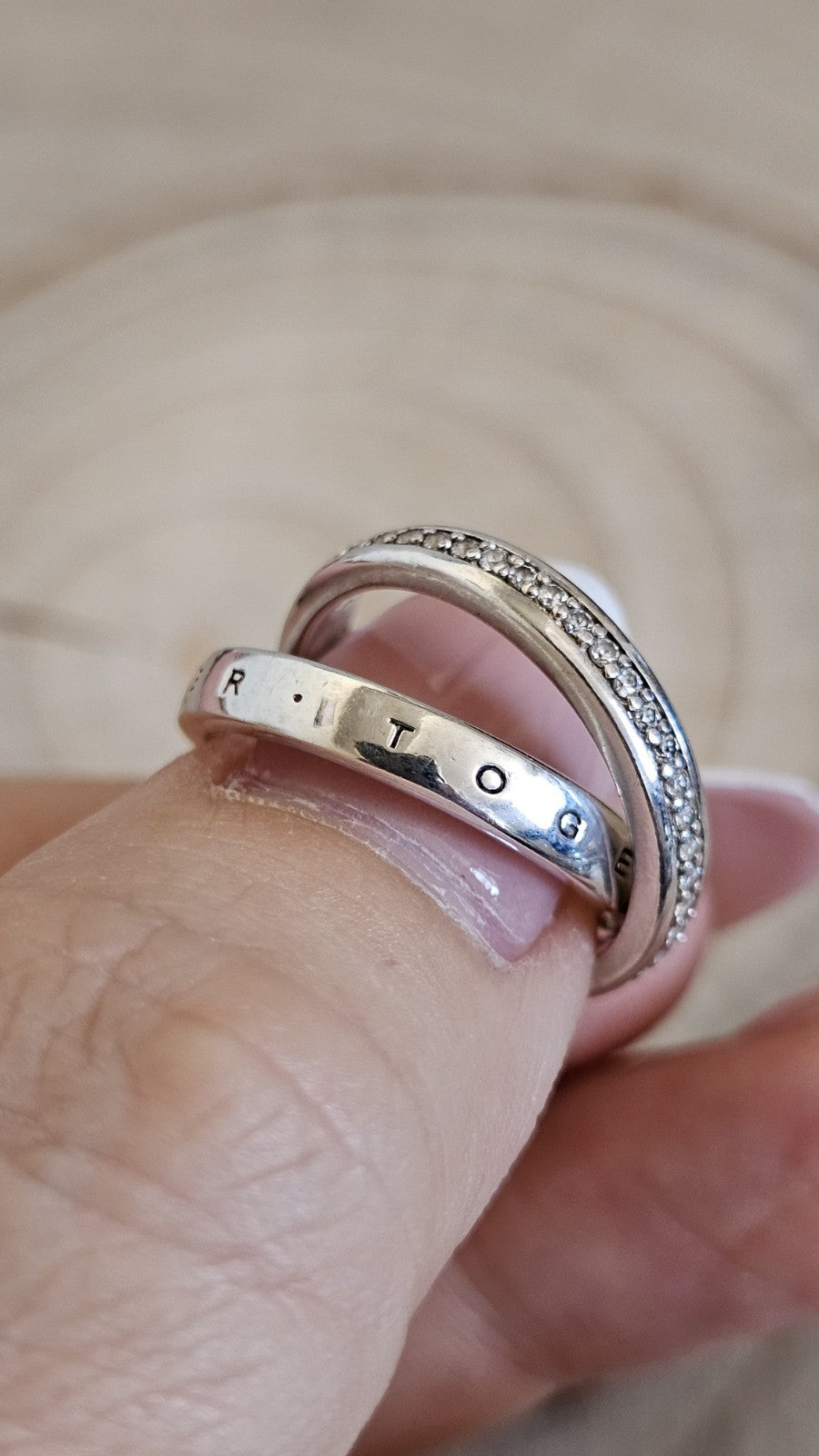 Thomas Sabo Forever Together 925 Sterling Silver CZ Interlocking Ring L 1/2