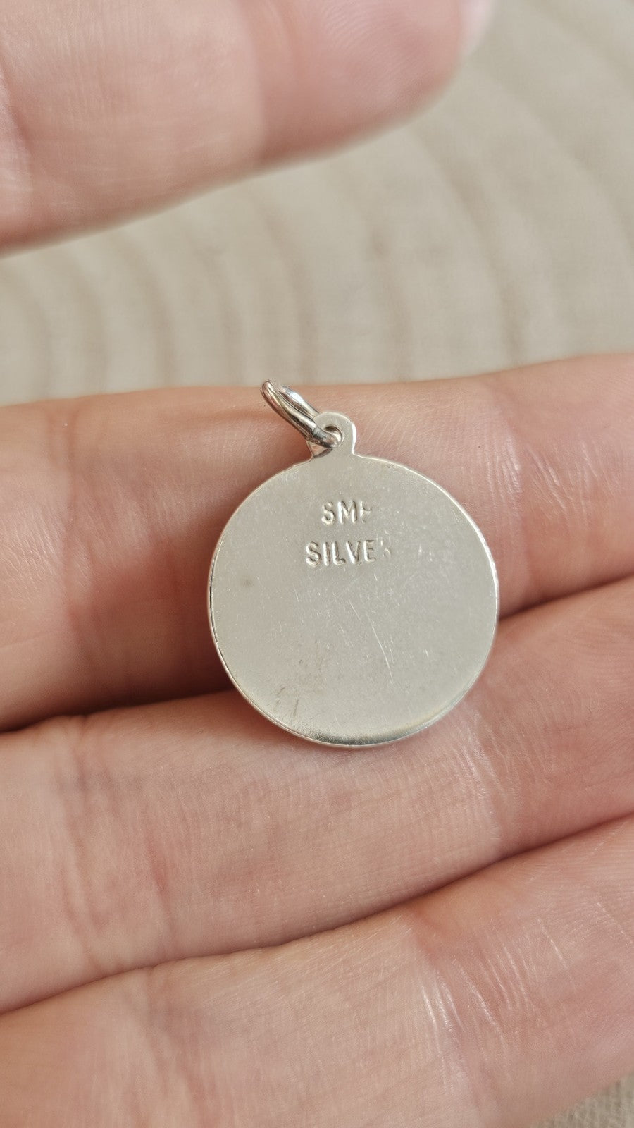 Vintage Sterling Silver St Christopher Medal Pendant Travel Protection 2.31g