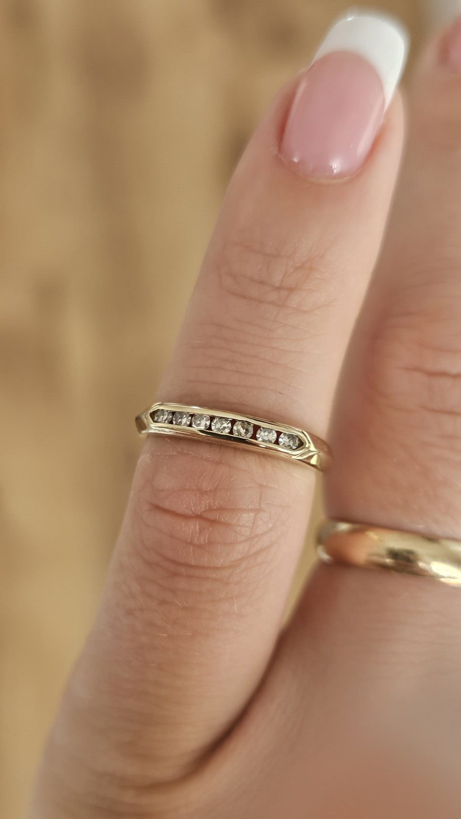 9ct Yellow Gold Natural Diamond Channel Set Ring | Size L | 1.91g 💎