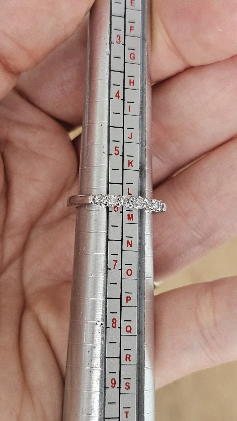 9ct White Gold Natural Diamond Half Eternity Ring 0.50ct Size L