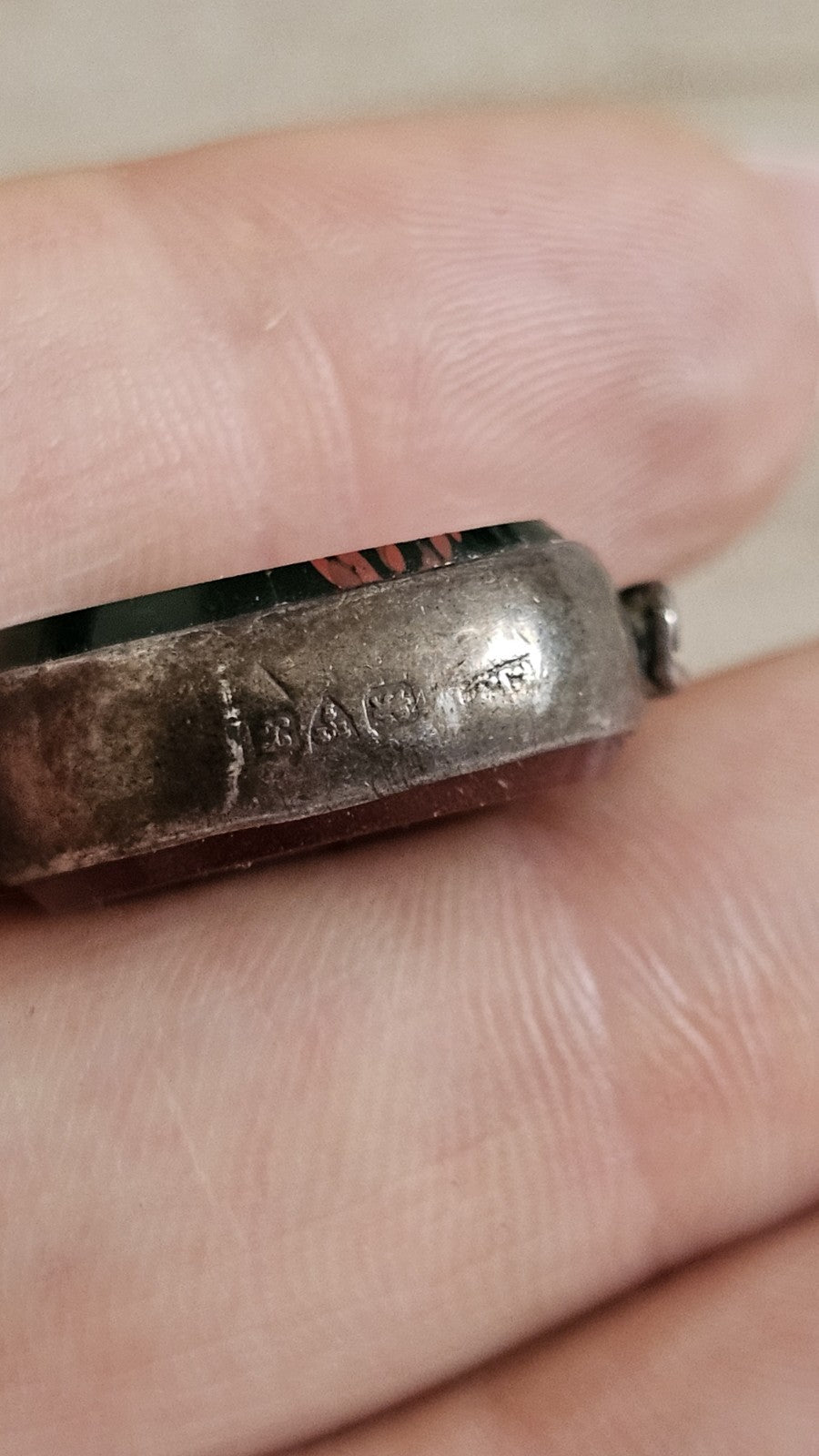 Antique 1926 Chester Sterling Albert Watch Chain 1923 Carnelian Bloodstone Fob