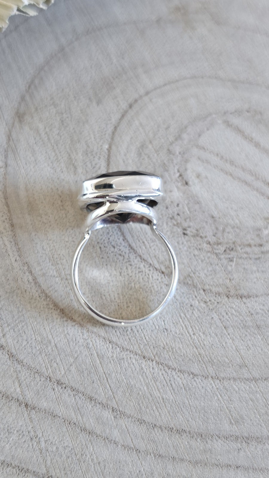 925 Sterling Silver Smoky Quartz Statement Ring Size P TGGC 8g