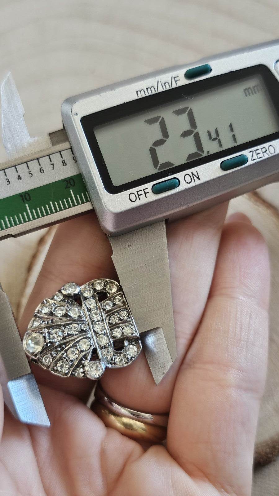 Antique Art Deco Sterling Silver Paste Rhinestone Dress Clip England c1930s